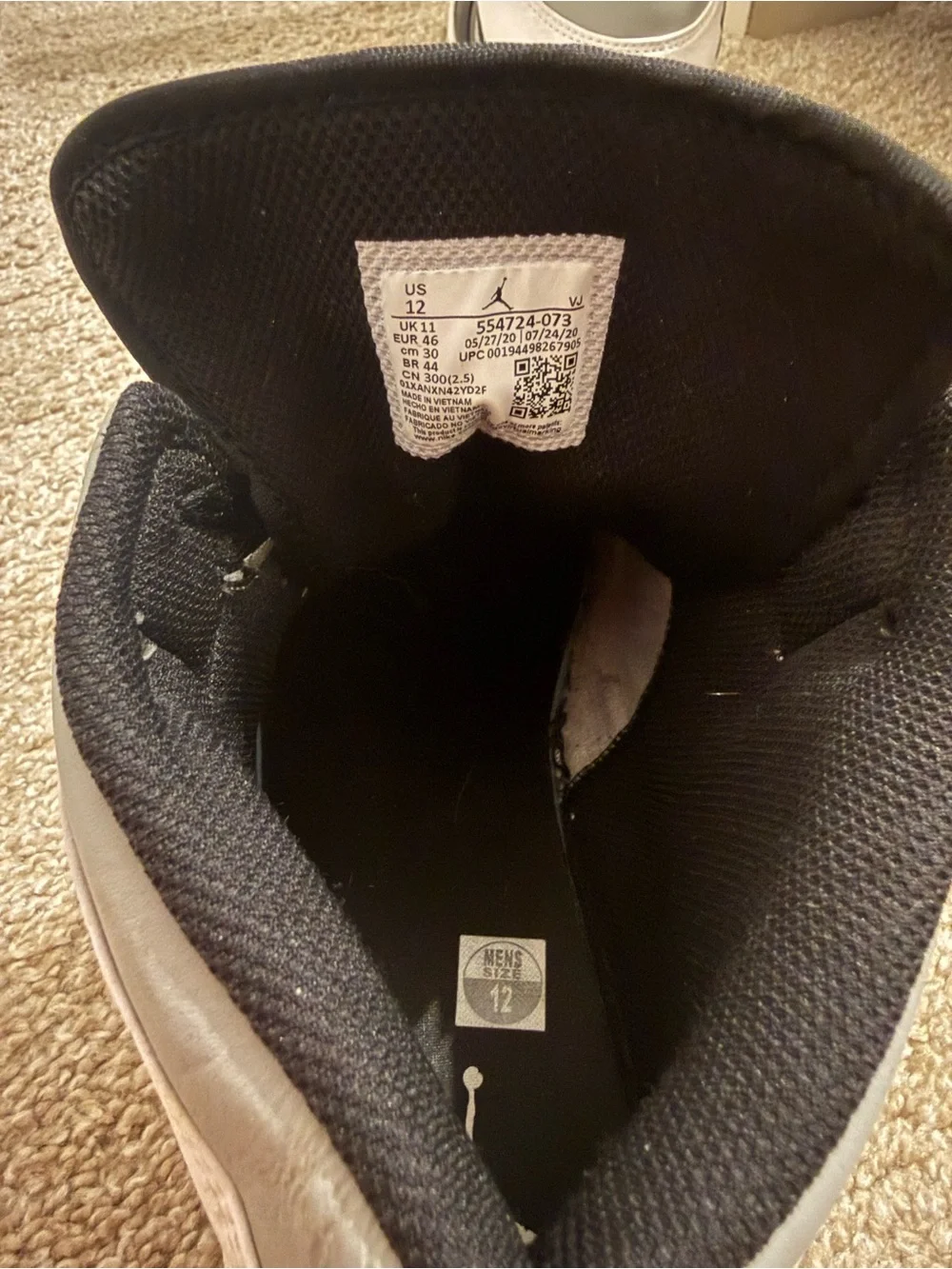 Jordan High Top Sneakers in Black, White, Gray